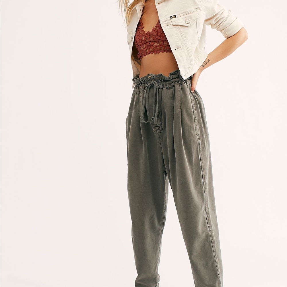 Free People Margate Paper Bag Waist Pants - Size L